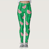Wassermelonen-Aquarellmuster Leggings (Vorderseite)
