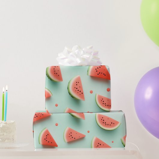 Wassermelonen auf Grün Geschenkpapier (Partygeschenke)