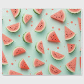 Wassermelonen auf Grün Geschenkpapier (Flach)