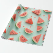 Wassermelonen auf Grün Geschenkpapier (Ungerollt)