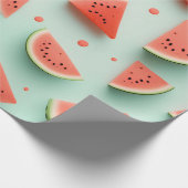Wassermelonen auf Grün Geschenkpapier (Ecke)