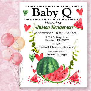 Wassermelonen-Baby-Q-Baby-Shower-Einladung Einladung
