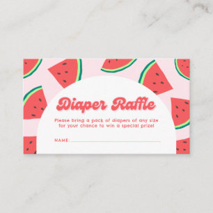 Wassermelonen-Baby-Shower-Windel-Raffle-Ticket Begleitkarte