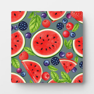 Wassermelonen-Beeren-Sommer-Muster Fotoplatte