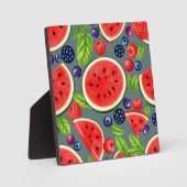 Wassermelonen-Beeren-Sommer-Muster Fotoplatte (Vorderseite)