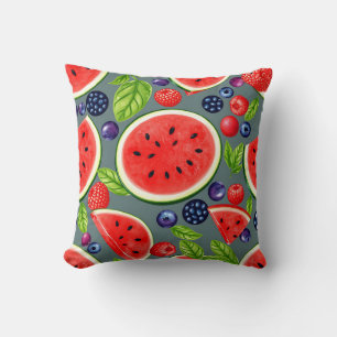 Wassermelonen-Beeren-Sommer-Muster Kissen