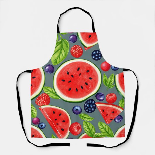 Wassermelonen-Beeren-Sommer-Muster Schürze (Vorderseite)