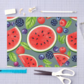 Wassermelonen-Beeren-Sommer-Muster Seidenpapier (Handwerk)