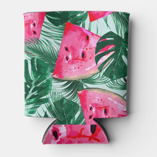 Wassermelonen, Blätter aus Palmen: tropisches naht Dosenkühler (Vorderseite)