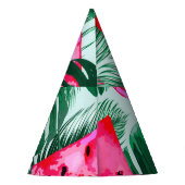 Wassermelonen, Blätter aus Palmen: tropisches naht Partyhütchen (Rückseite)