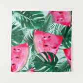 Wassermelonen, Blätter aus Palmen: tropisches naht Wandteppich (Vorderseite (Horizontal))