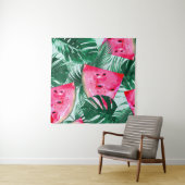 Wassermelonen, Blätter aus Palmen: tropisches naht Wandteppich (Beispiel (Horizontal))