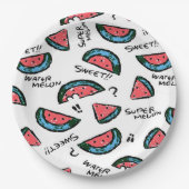 Wassermelonen Druck | Papier Teller | Partyartikel (Vorderseite)