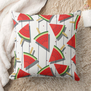 Wassermelonen-Eis am Stiel & Streifenmuster Kissen