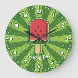 Wassermelonen-Eis-Stiel Große Wanduhr