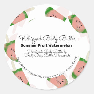 Wassermelonen-Frucht- Pop-Body-Butter-Bad-Branding Runder Aufkleber