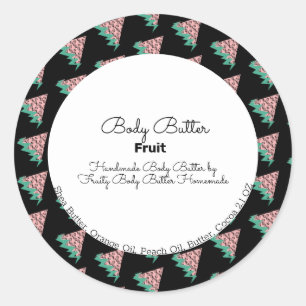 Wassermelonen-Frucht-Sommer-Bodybutter-Bad-Brandin Runder Aufkleber
