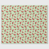 Wassermelonen-Fruchtmuster auf Grün Geschenkpapier (Flach)