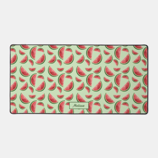 Wassermelonen-Fruchtmuster auf Grün mit Individuel Schreibtischunterlage (Vorderseite)