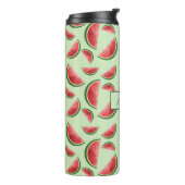 Wassermelonen-Fruchtmuster auf Grün mit Individuel Thermosbecher (Nach links gedreht)