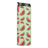 Wassermelonen-Fruchtmuster auf Grün mit Individuel Thermosbecher (Nach rechts gedreht)