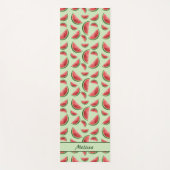 Wassermelonen-Fruchtmuster auf Grün mit Individuel Yogamatte (Vorderseite)