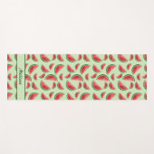 Wassermelonen-Fruchtmuster auf Grün mit Individuel Yogamatte (Vorderseite (Horizontal))