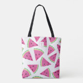 Wassermelonen-Fruchtmuster mit Monogramm Tasche (Rückseite)