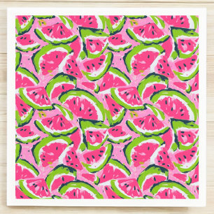 Wassermelonen-Fruchtscheiben Muster Preppy Serviette