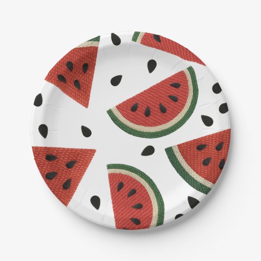 Wassermelonen Garn Egal wie Sie es schneiden Party Pappteller (Vorderseite)