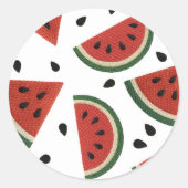 Wassermelonen Garn Egal wie Sie es schneiden Party Runder Aufkleber (Vorderseite)