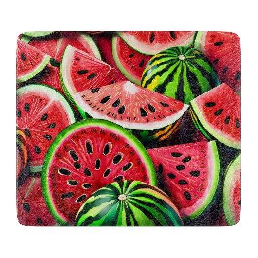 Wassermelonen-Glas-Schneidbrett Schneidebrett (Vorderseite)