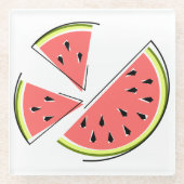Wassermelonen Glasuntersetzer (Vorderseite)