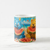 Wassermelonen-Himmel-Monster-Strandfest Kaffeetasse (Mittel)