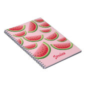 Wassermelonen in rosa mit Personalisiertem Namen Notizblock (Rechte Seite)