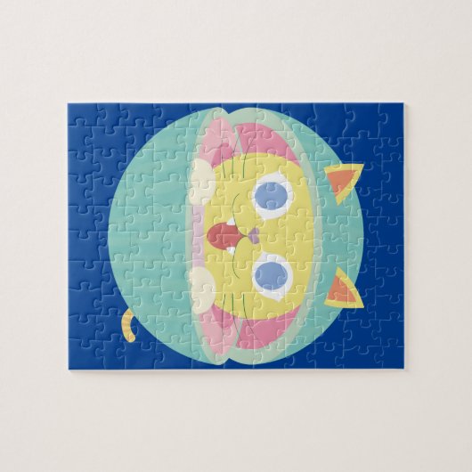 Wassermelonen-Kätzchen-Puzzle Puzzle (Horizontal)