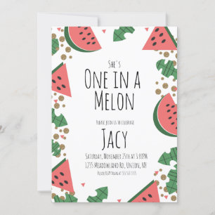 Wassermelonen-Konfetti-Glitter zum ersten Tropisch Einladung