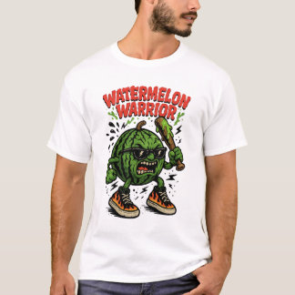 Wassermelonen-Krieger – Cooles Cartoon-Baseball-Sp T-Shirt