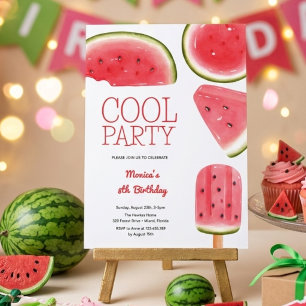 Wassermelonen-Kühlparty-Geburtstag Einladung