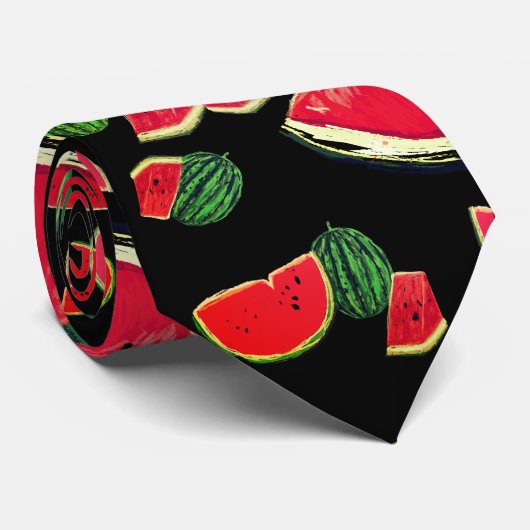 Wassermelonen Kunst Krawatte (Gerollt)