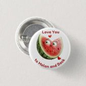 Wassermelonen-Liebe: Sweet & Juicy Heart Button (Vorne & Hinten)
