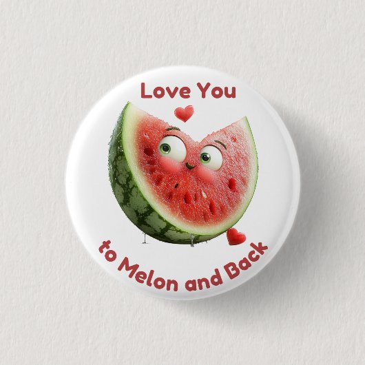 Wassermelonen-Liebe: Sweet & Juicy Heart Button (Vorderseite)