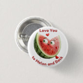 Wassermelonen-Liebe: Sweet & Juicy Heart Button (Vorne & Hinten)