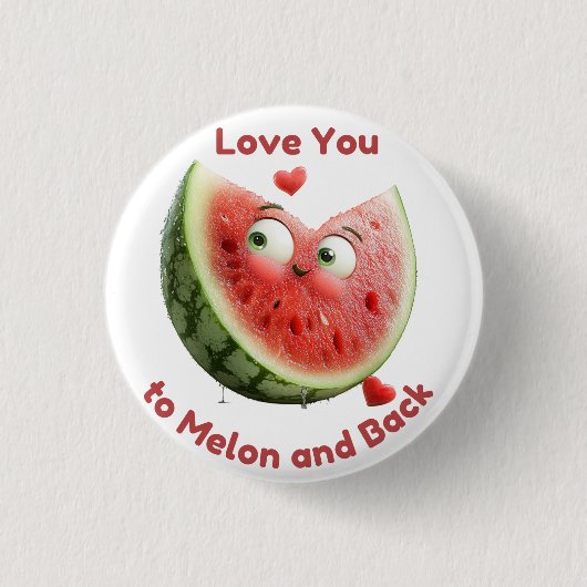 Wassermelonen-Liebe: Sweet & Juicy Heart Button (Vorderseite)