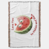 Wassermelonen-Liebe: Sweet & Juicy Heart Decke (Vorderseite Vertikal)