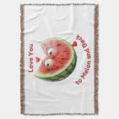 Wassermelonen-Liebe: Sweet & Juicy Heart Decke (Vorderseite Vertikal)