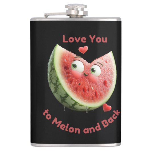 Wassermelonen-Liebe: Sweet & Juicy Heart Flachmann (Vorderseite)