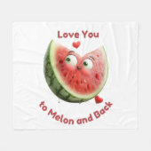 Wassermelonen-Liebe: Sweet & Juicy Heart Fleecedecke (Vorderseite (Horizontal))