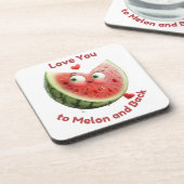 Wassermelonen-Liebe: Sweet & Juicy Heart Getränkeuntersetzer (Linke Seite)