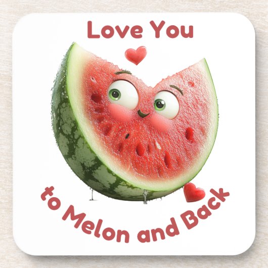 Wassermelonen-Liebe: Sweet & Juicy Heart Getränkeuntersetzer (Vorderseite)